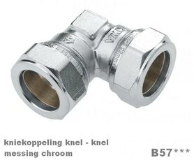 Knelfittingen 22x22mm  verchroomde uitvoering