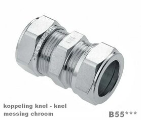 Knelfittingen 15x15mm verchroomde uitvoering