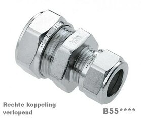 Knelfittingen 22x15 verchroomde uitvoering