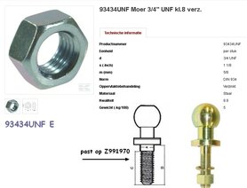 Moer trekhaakkogel 3/4" UNF