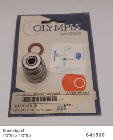 Draainippel 1/2"Bi x 1/2"Bu voor doucheslang