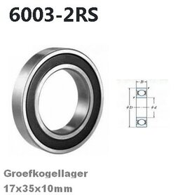 Kogellager 6003-2RS 17x35x10