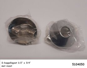 S-koppelingset 1/2" x 3/4"  met rozet